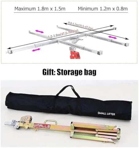 Heavy-Duty Drywall Lifter - 80kg Capacity Panel Lifter for Construction, Furniture Upholstery, Commercial & Industrial Use with 4" Casters (4m)