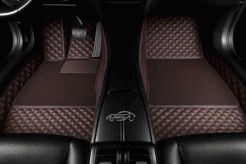 Image of Premium 7D Car Floor Mat Full Set for Mahindra Xuv 700 7 Seater | Luxury Leather with Detachable Curly /Grass Car Foot Mat with Heal Pad | 100% Waterproof & Anti-Skid (Coffee Coffee)