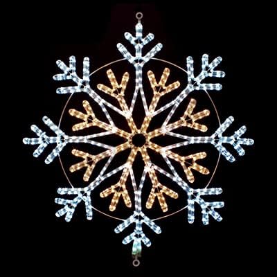 ElectricArt 36 Inch Cool White and Warm White LED Rope Light Snowflake Motif