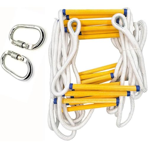 Scala di fuga antincendio della corda - scala di salvataggio di arrampicata di evacuazione per un'emergenza, per ringhiera del balcone della finestra domestica, testato a 2000 libbre, riutilizzabile(4