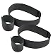 Kemuse Sex Nylon Velcro Hand Cuffs Bondage Wrist and Thigh Restraints Strap in Black, 4 Ounce