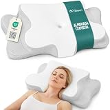 Flowen Almohada Cervical y Cuello Espuma de Memoria Cojin Ortopédico para Dormir Antiácaros Antialérgico y Transpirable Ideal para Dolores de Cuello Forro Antibacteriano Extraíble y Lavable