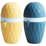 Regerly Handentsafter, 2 Stück, Mini-Handentsafter, Tasse, frische Obstpresse, Kunststoff, zwei Verwendungsmöglichkeiten für Orange, Zitrone, Erdbeeren und Trauben (gelb + blau)