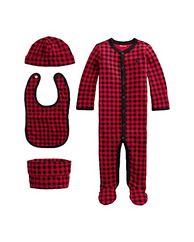 Image of Polo Ralph Lauren Polo Baby Boys Bear 3 Piece Buffalo Check Set ( Newborn )