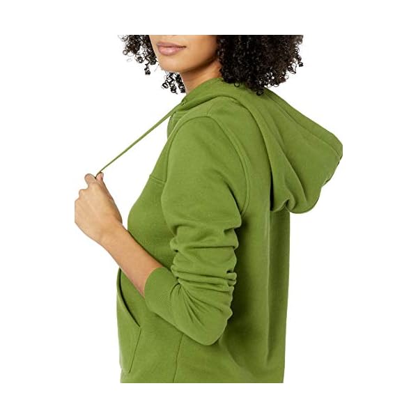 Amazon-Essentials-Womens-Classic-Fit-Long-Sleeve-Open-V-Neck-Hooded-Sweatshirt Amazon Essentials Women's Classic-Fit Long-Sleeve Open V-Neck Hooded Sweatshirt, Green, Medium