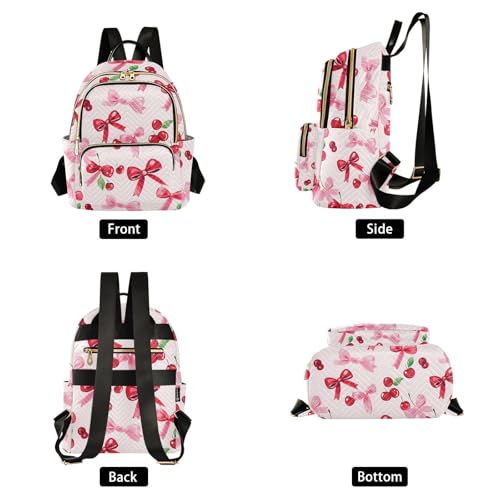 Image of ALAZA Cherry Bow Fruit Women Backpack Purse Ladies Fashion Shoulder Bag Daypack Travel Bag 10L