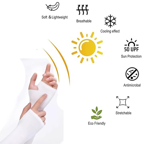 Image of MILESTONES. /Arm Sleeves for Men & Women UV Protection Hand Sleeves /Sun Protection Sleeves for Men & Women for Running, Hand Cover Arm Sleeves for Bike Riding Free Size