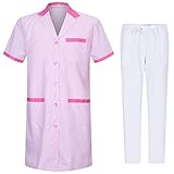 Misemiya   Ensemble Uniformes Unisexe Blouse   Uniforme Médical avec Haut et Pantalon   Ref.G713 6802   X Small, Fuschia T8162 9