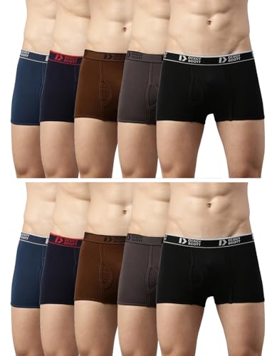 Image of Dixcy Scott Originals Swish Trunk | Short Trunks for Men | 100% Combed Cotton | Soft, Sweat-Absorbent Waistband | C-Open Front Men's Underwear | Elasticated Leg Grip Innerwear for Man | Pack of 10