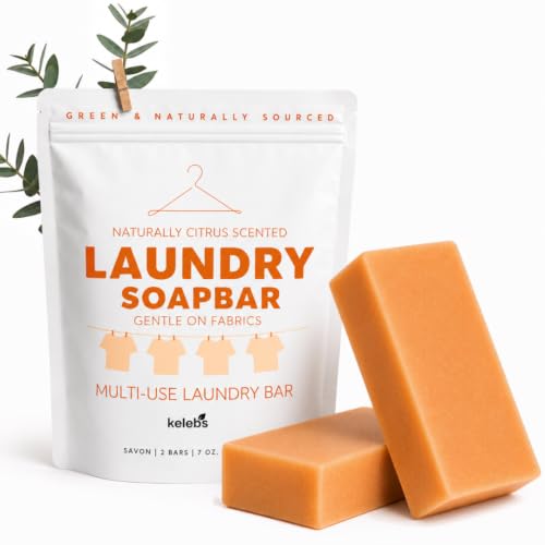 KELEBS Laundry Soap Bar - Natural Citrus Formula...