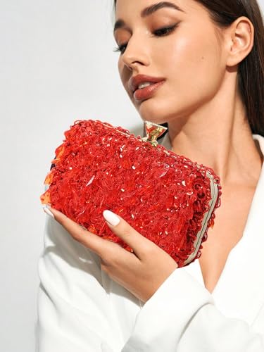 Image of RomanticDesign Women Bling Evening Bag Fashion Embroidered Beaded Sequin Clutch Cocktail Wedding Party Purse
