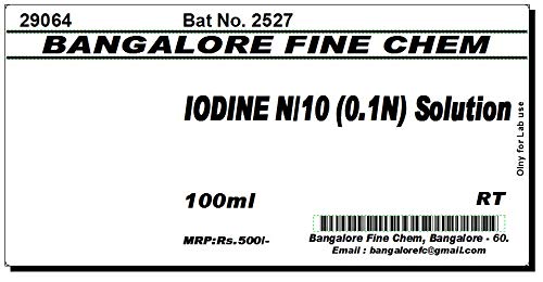 IODINE Solution N/10 (0.1N) - 100ml (B08WRDW4RB) Amazon Price History, Amazon Price Tracker