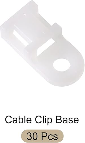 Miniatura 5 de Rebower Base de clip de alambre flexible para montaje de brida de cables, para alambre, cable, cuerda - 0.205 inblanco30 piezas
