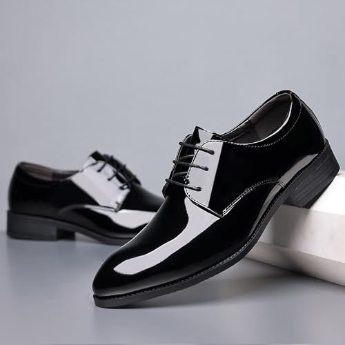 Wide Toe Dress Shoes for Men Lace-up Fashion Casual Classic Pointed-Toe Formal Shoes Classic Slip On Dress Shoes(10)4