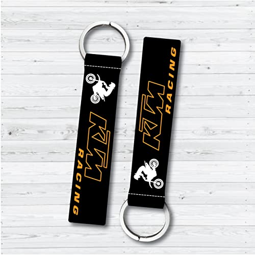 Image of SIGNOOGLE 1 Pcs Duke Ktm Racing Multicolored Lanyard Keychain Holder For Bikes Rider Boys Girls Key Keychains Tag Holder (6 x 1 Inch) | fabric