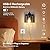 Battery Operated Wall Sconce Set of Two, USB Rechargeable Wireless Wall Lights with Remote Timer, Dimmable Touch Wall Lamp with Clear Glass Shade, Wall Decor for Bedroom Living Room Hallway, Black