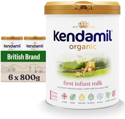 (6x800g) Kendamil Organic First Infant Milk, Stage 1 – Organic Whole Milk Formula – With HMOs, No Palm Oil, No Fish Oil, No SOYA, No GMOs
