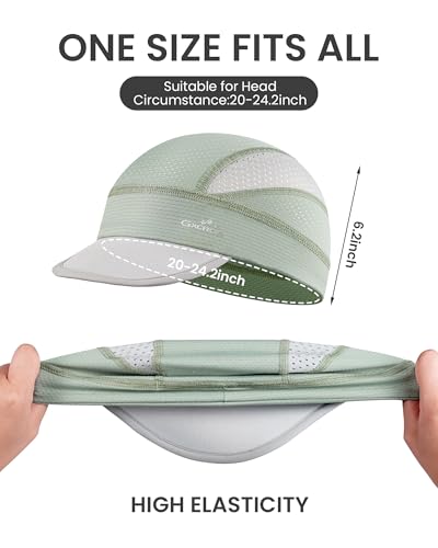 GXCROR Cooling Skull Cap for Men Women Lightweight Breathable Helmet Liner UV Sun Shield for Summer Motorcycle Cycling Green — view 4