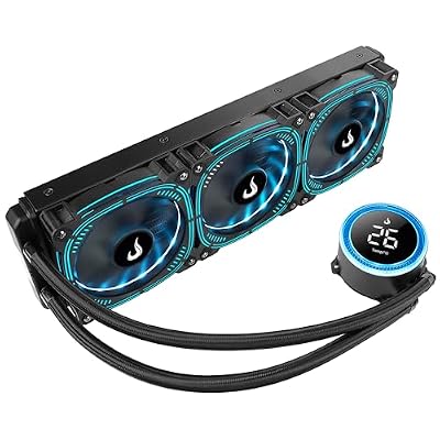 Computer Case Water Cooler - Rise Mode USA Gamer Aura Ice Black Black, ARGB, 360mm