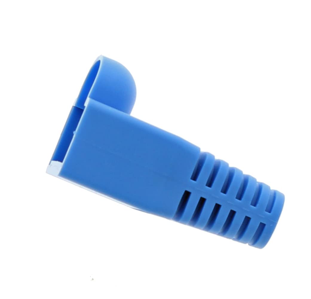 Inc. 85-380 RJ-45 Snagless Strain Boots, para cables de par trenzado CAT5e, CAT6, cable de 0.217 in, azul, 25 botas 8