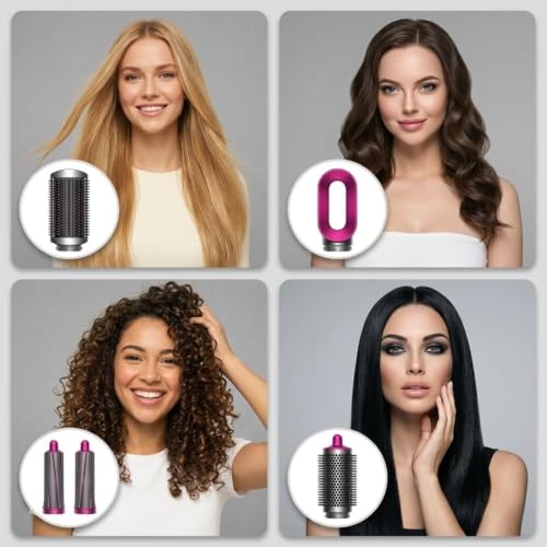 Image of 5-in-1 Hair Styler Hot Air Brush with Straightener, Curler, Dryer