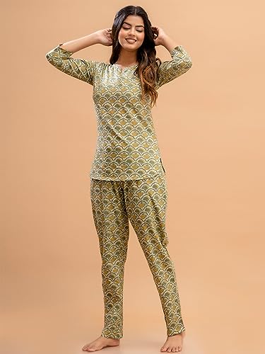 Image of feranoid Women Full Sleeves Cotton Nightsuits