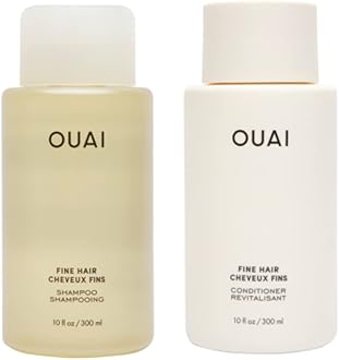 OUAI Fine Shampoo + Conditioner Set. Free from Sulfates. 10 oz Each.