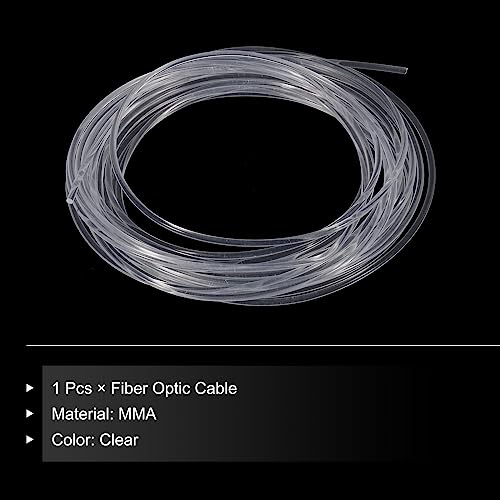 Image of MECCANIXITY PMMA Fiber Optic Light Side Glow Cable, 4mmx9m LED Transparent for Hotels, KTV, DIY Art, Home Decoration