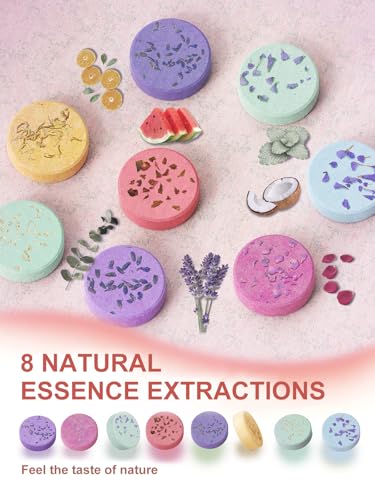 Psnli Chuveiros de aromaterapia de luxo frutados – 8 aromas naturais, presente para mulheres, mãe, m