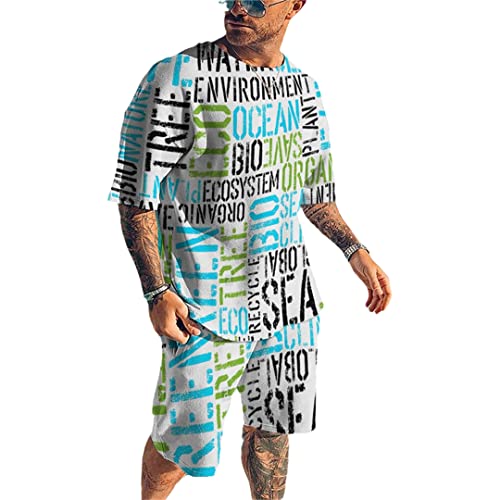 Ensemble t-shirt et short de sport homme manches courtes Kz-ot7 XXXL