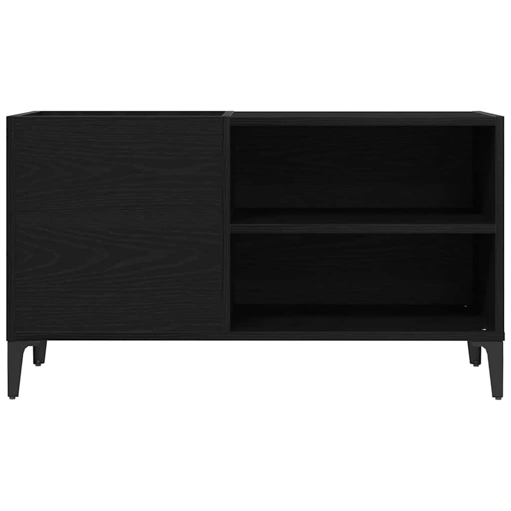 Hothingwell Meble winylowe Czarny dąb 84,5 x 38 x 48 cm, regał do przechowywania z drewna konstrukcyjnego do salonu, nowoczesny prostokątny design z miejscem do przechowywania płyt