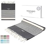 ❤【𝑶𝒑𝒕𝒂 𝒑𝒐𝒓 𝑭𝒊𝒃𝒓𝒂𝒔 𝑵𝒂𝒕𝒖𝒓𝒂𝒍𝒆𝒔】 : Fouta SOLTAKO reemplaza la toalla de baño de esponja sintética al ser más ecológico, absorbente y elegante: es una hoja de baño de moda, ideal para el spa, la playa, la sala de vapor, la sauna y la piscina.
