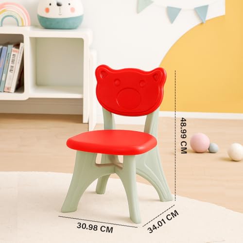 Amazon Brand - Supples Kids Study Table and Chair Set | Durable & Multi-Purpose Plastic Table & Chair Set for 2+ Years Baby | Rectangular Shape | White & Red - Image 3 thumbnail