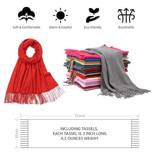 Image of RIIQIICHY Women's Fringe Shawl Wrap Pashmina Scarf for Wedding Evening