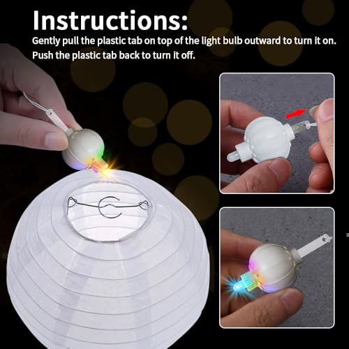 Image of 24 Pack Mini LED Lights for Paper Lanterns, Multicolor Hanging Lights | Waterproof, 36-Hour Battery Life, Battery Operated for Weddings, Camping, Christmas, Parties, Balloons & Lanterns