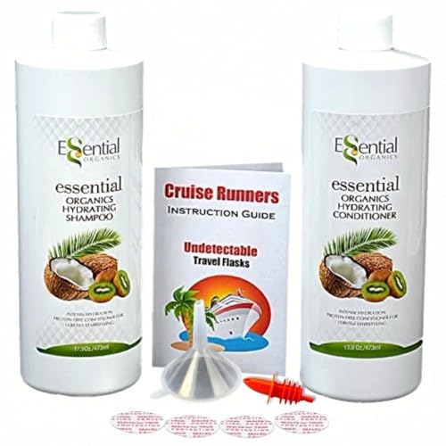 Cruise Runners 2x17.3oz Rum Runners for Cruise Liquor Smuggle Bottle Empty Shampoo Bottles Hidden Alcohol Container Flasks for Liquor Disguise Secret Plastic Flask Discreet