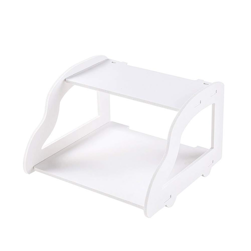 lo Punch-Free Storage Shelf Double Layer Wood-Plastic Board Router Storage Shelf