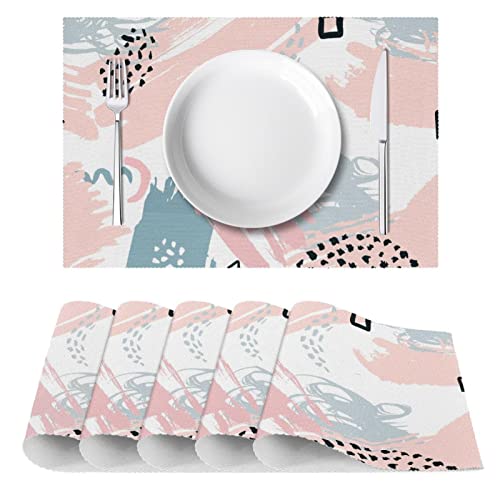 Sets de table imprimés Memphis 30,5x45,7 cm antidérapants pour table de salle à manger - 3