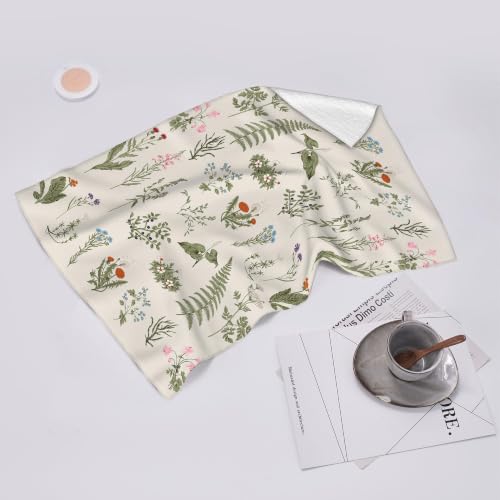 Juego de 2 toallas de cocina florales estilo vintage y botánico absorbente 6