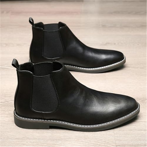 SywzX&xfybz Men's Chelsea Boots Classic Elastic Dress Boots Casual Men's Leather Chelsea Ankle Boots3