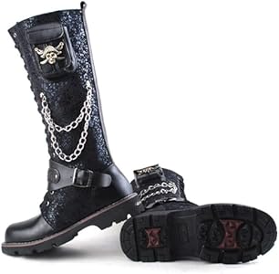 Mayura Boots 1590 Zwart/ Biker Motorlaarzen Heren Ronde Stalen Neus Anti Slip Zool Echt leer