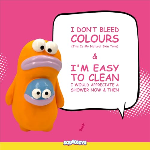 Image of Monster Brother - Squeaky Toys for Dogs, Latex Dog Toys for Medium Dogs (0-20kgs) - Orange & Blue