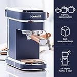 Laekerrt 20 Bar Espresso Maker CMEP01 with Milk Frother Steamer, Home Expresso Coffee Machine for Cappuccino and Latte (Navy Blue, Stainless Steel) Gift for Coffee Lovers, Father - Image 4
