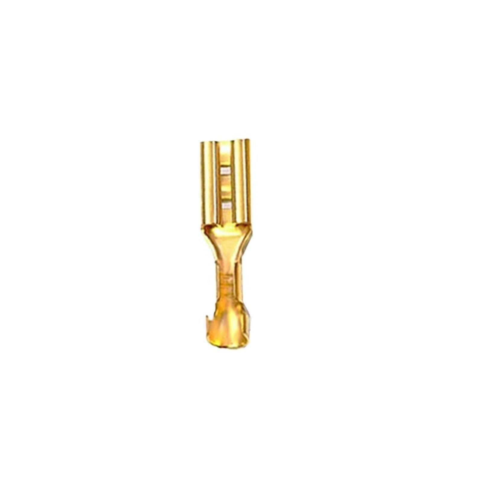 xuyuyan 100Pcs/Lot 2.8/4.8/6.3mm Female And Male Crimp Terminal Brass(2.8 Female Golden)