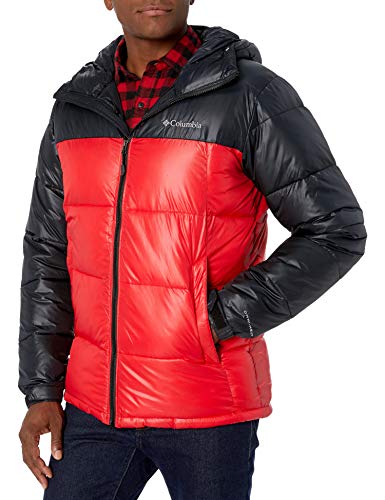 Columbia Men's Pike Lake Hooded Jacket, Mountain Red, Black ,Large
