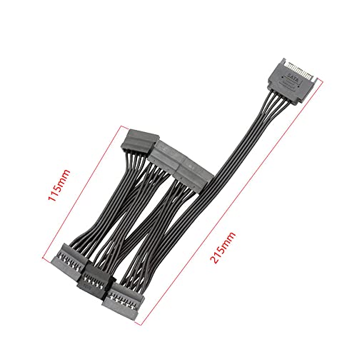 Cable SATA de 15 pines a 6 hembra con longitud de 70 cm para ampliación de energía segura 6