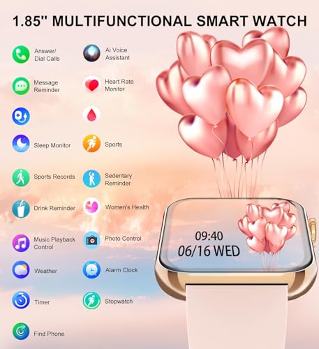 Smartwatch Feminino com Bluetooth 5.3 Chamada,Smart Watch com 3 Pulseiras,120 + Exercício Freqüência