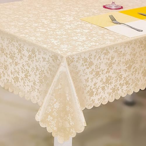 Nappe cirée imperméable haut de gamme résistante marron 140x140