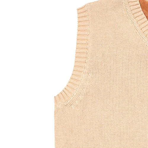 Mens Winter Casual Sweater Vest Velvet Thick Knitted Pullover V-Neck Casual Sleeveless Tank Top Cardigan3