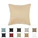DreamHome Solid Faux Suede Decorative Pillow Cover/Sham (26" x 26" , Beige)